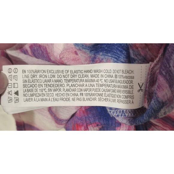 2X Forever 21 Pink Purple Toe Dye Maxi Dress Split Front Rayon - Picture 7 of 8